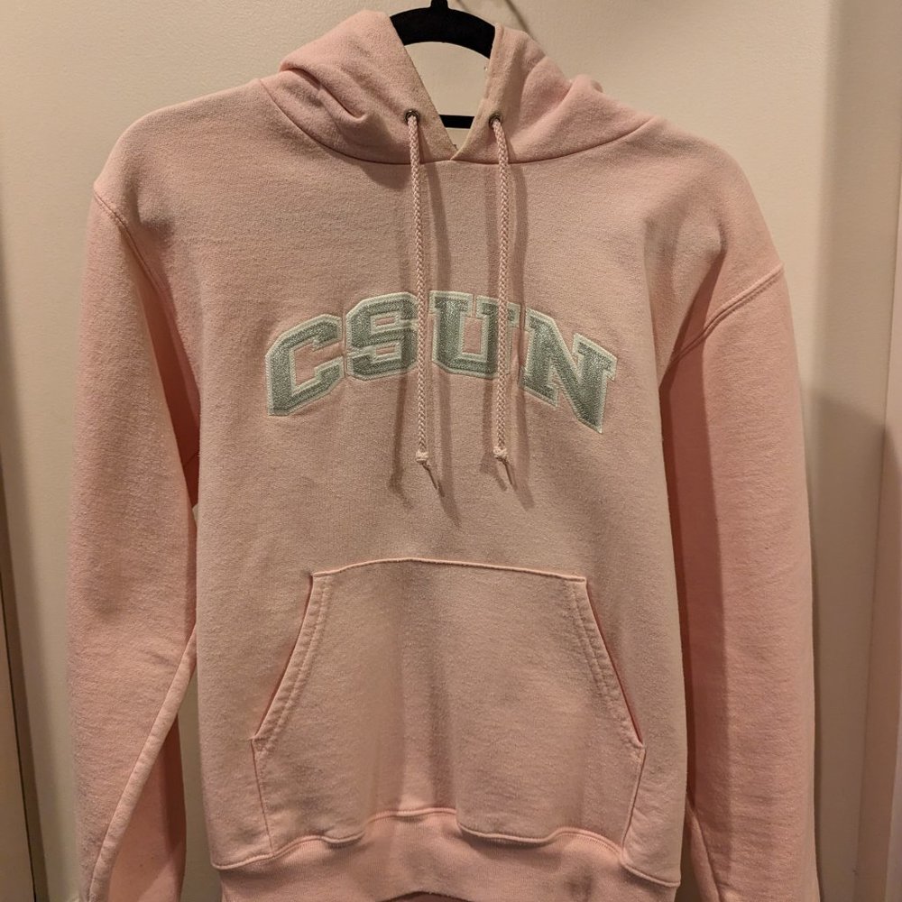 vintage Champion Pink Silver Cal State Northridge CSUN Hoodie Sweater Sz S M